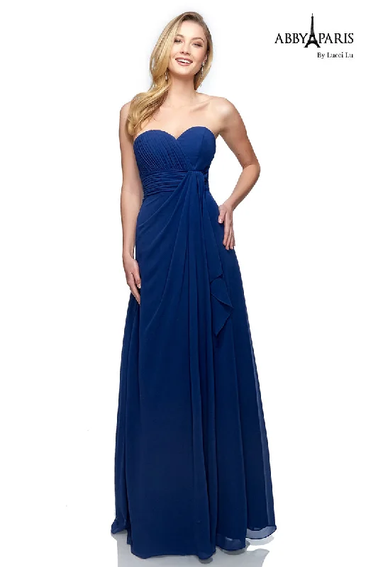 Abby Paris by Lucci Lu 93083 Navy Chiffon Bridesmaids Dress A-line unclassified dresses