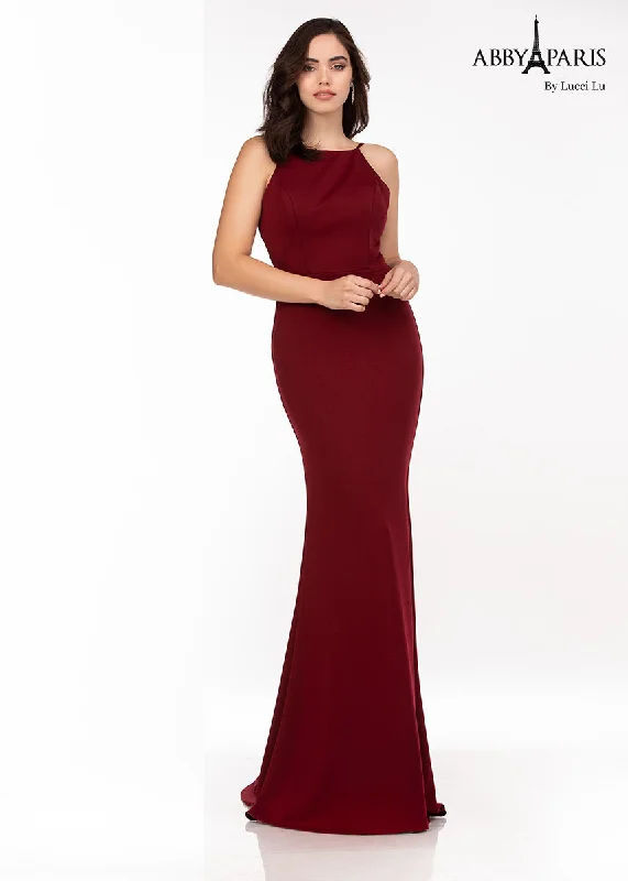 Abby Paris by Lucci Lu 93123 Burgundy Sheath Bridesmaids Dress Date night unclassified dresses