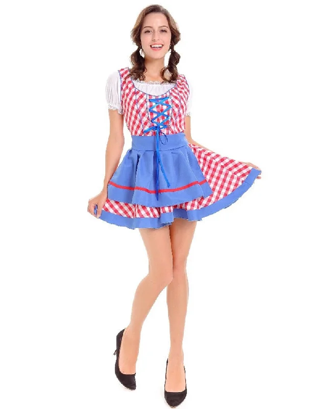 M-XL Women Beer Maid Wench German Oktoberfest Costume Carnival October Festival Fancy Dress Stylish unclassified dresses