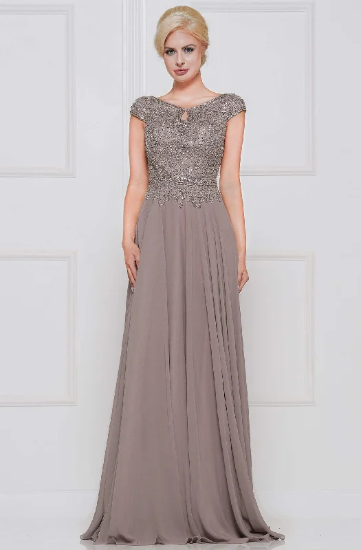 Marsoni by Colors - M173SC Bead Embellished A-Line Evening Dress Silk unclassified dresses