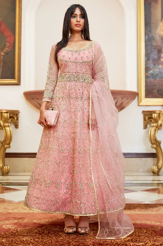 Net Fabric Pink Color Function Style Elegant Anarkali Suit Elegant unclassified dresses