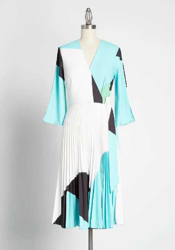 Opposites Abstract Faux-Wrap Dress Pastel unclassified dresses