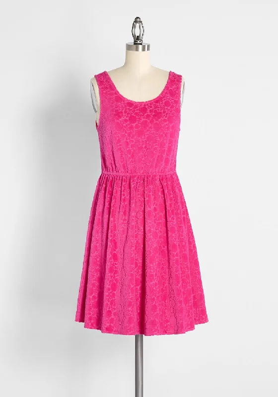 Optimistic Effect Velour Sleeveless Dress Sweet Berry Short unclassified dresses