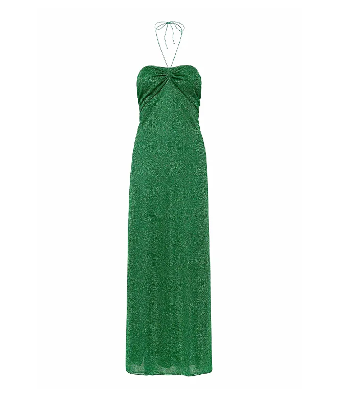 Lumiere Halter Neck Dress in Emerald Green Long sleeve unclassified dresses