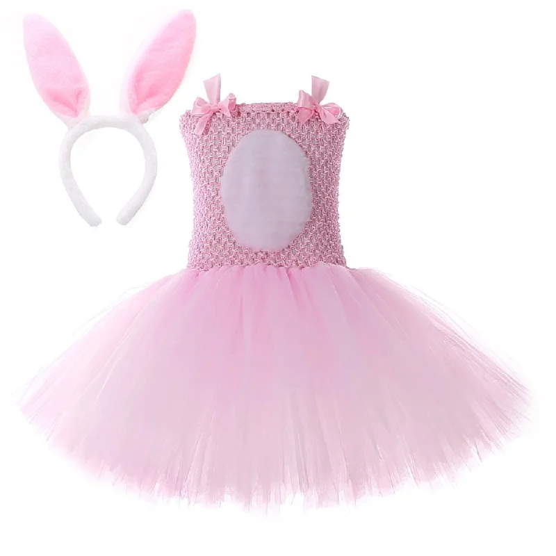 Pink Bunny Girl Costume Toddler Kids Rabbit Tutu Dress Outfits for Baby Girls New Year Birthday Dresses Easter Holiday Clothes Tiered unclassified dresses