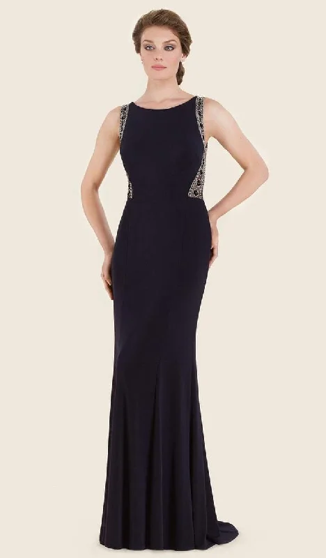 Rina Di Montella - RD2609SC Embellished Bateau Fitted Dress Beach unclassified dresses