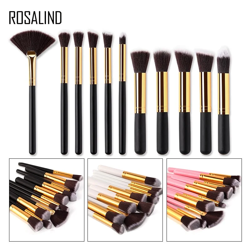 ROSALIND 11PCS eye lips face Make up Brush Set Lip Eyeliner Brush professional Brush for Foundation Powder make up Brushes Backless unclassified dresses