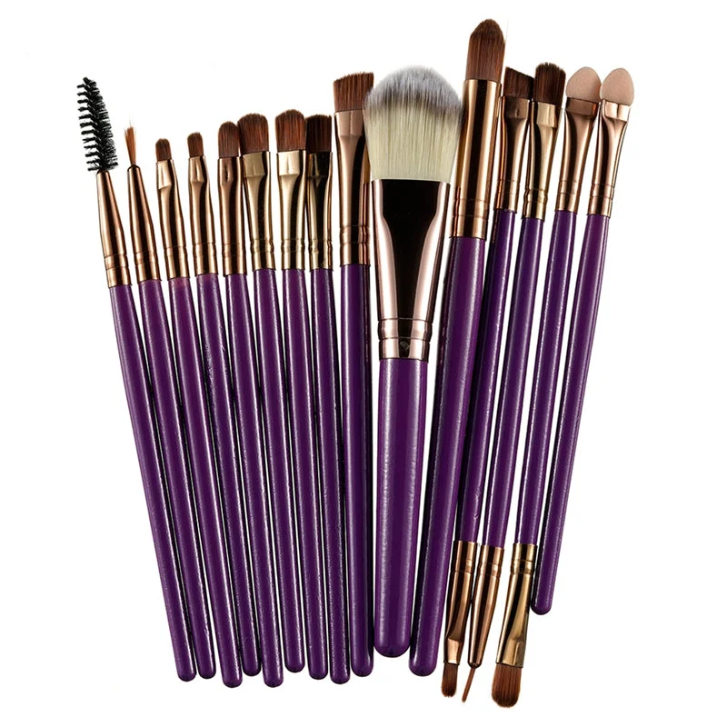 ROSALIND Professional 15 Pcs/Sets Eye Shadow Foundation Eyebrow Lip Brush Makeup Brushes Comestic Tool Make Up Eye Brushes Y2K unclassified dresses