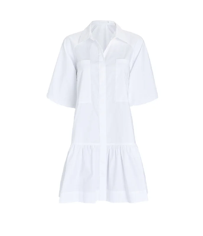 Crissy Cotton Poplin Dress in White Bodycon unclassified dresses