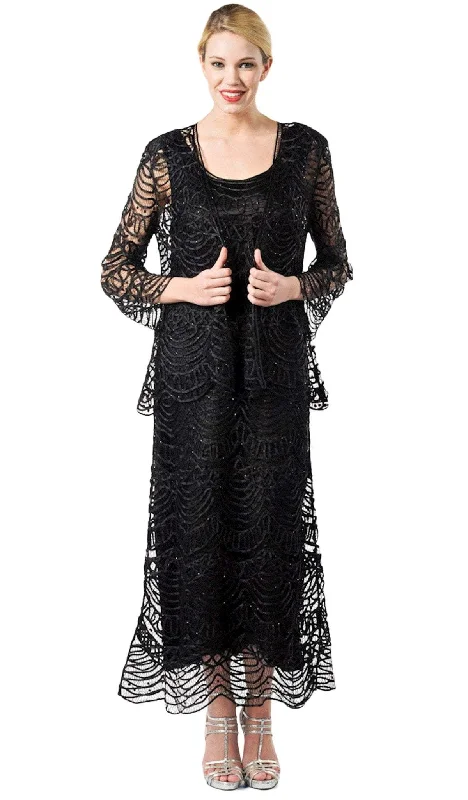 Soulmates - C1062SC Scoop Neck Embroidered Full Dress Plus size unclassified dresses