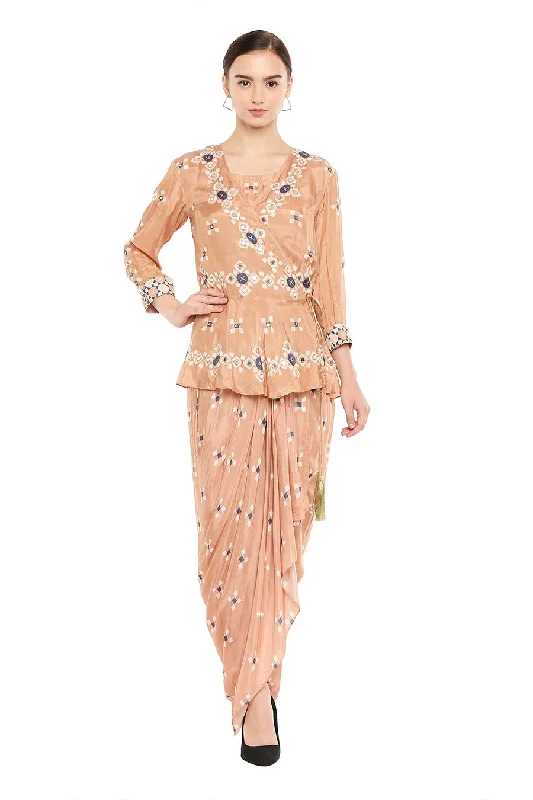 Brown Drape Dress & Jacket Co-ord Set Festival unclassified dresses