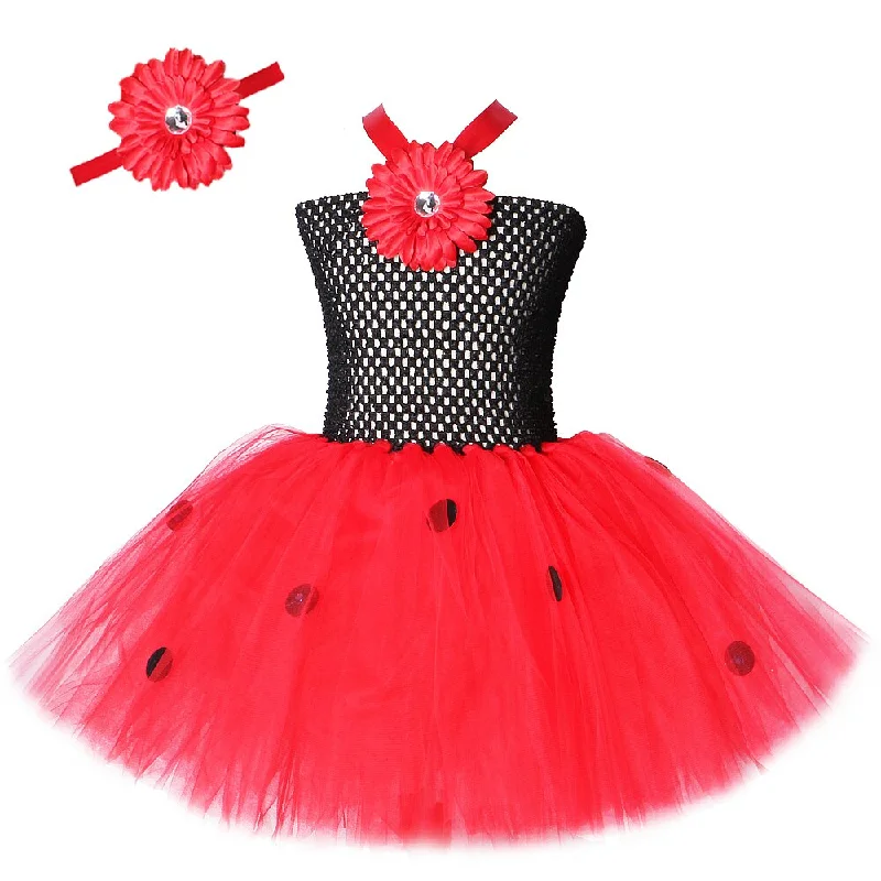 Sunflower Girls Tutu Dress for Kids Christmas Halloween Costume Toddler Girl Birthday Princess Dresses Outfit Polka Dots Clothes Budget-friendly unclassified dresses