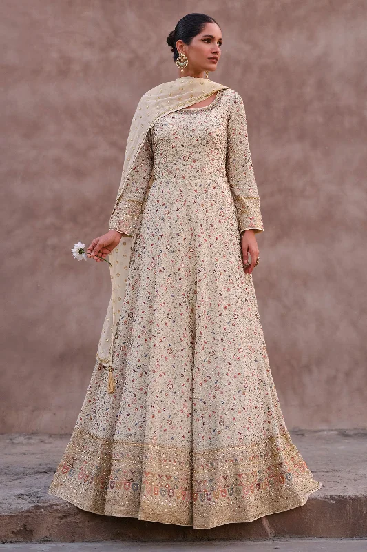 Vartika Singh White Color Glittering Georgette Fabric Anarkali Suit Formal unclassified dresses