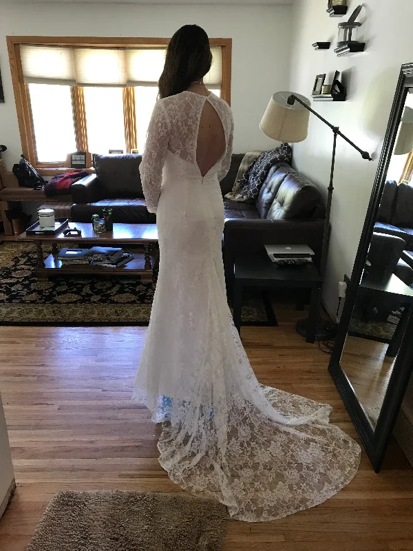 Other Lace Ruffled Lace Gown