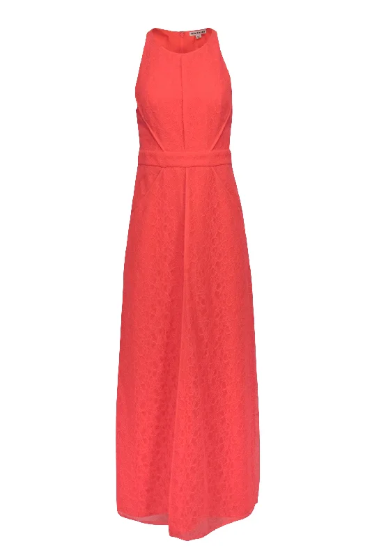 Whistles - Neon Coral Lace Formal Dress Sz 8 Lace Cocktail Dress