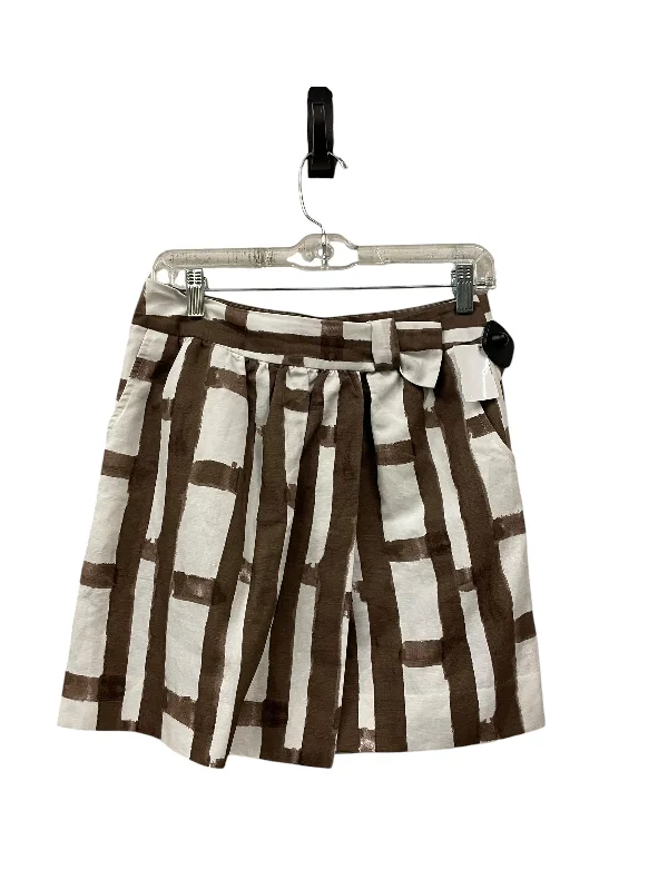 Skirt Mini & Short By Banana Republic In Brown & Cream, Size: 2 Ripped Denim Skirt