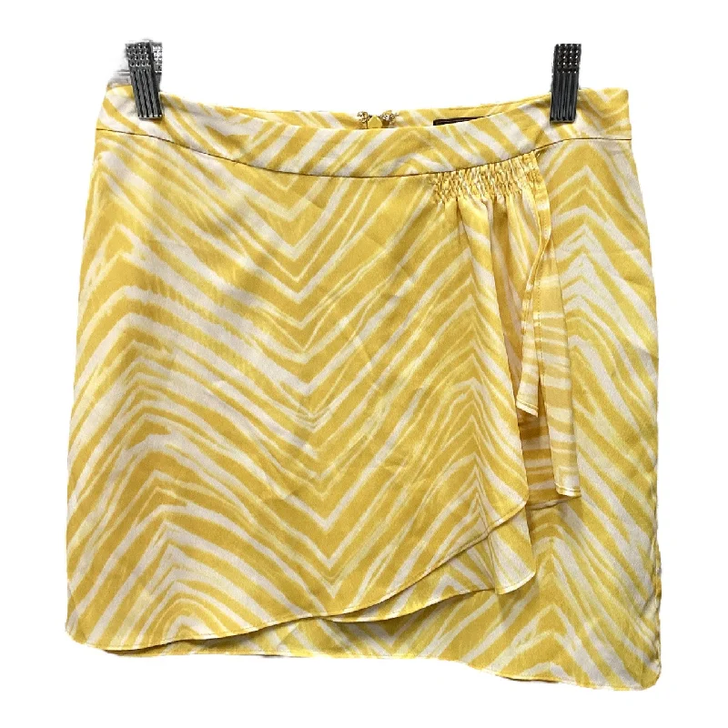 Skirt Mini & Short By Bcbgmaxazria In Yellow, Size: 0 Ruffled Mini Skirt