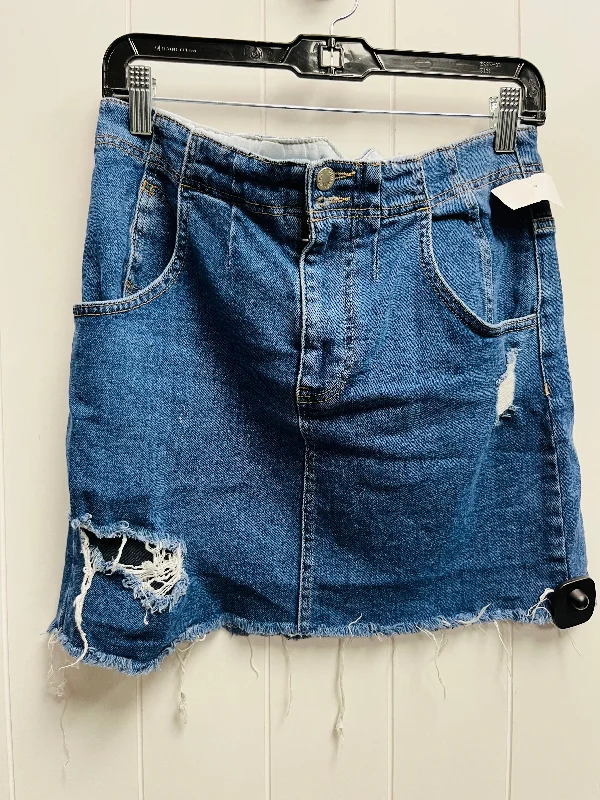 Skirt Mini & Short By Free People In Blue Denim, Size: 10 Front Pocket Mini Skirt