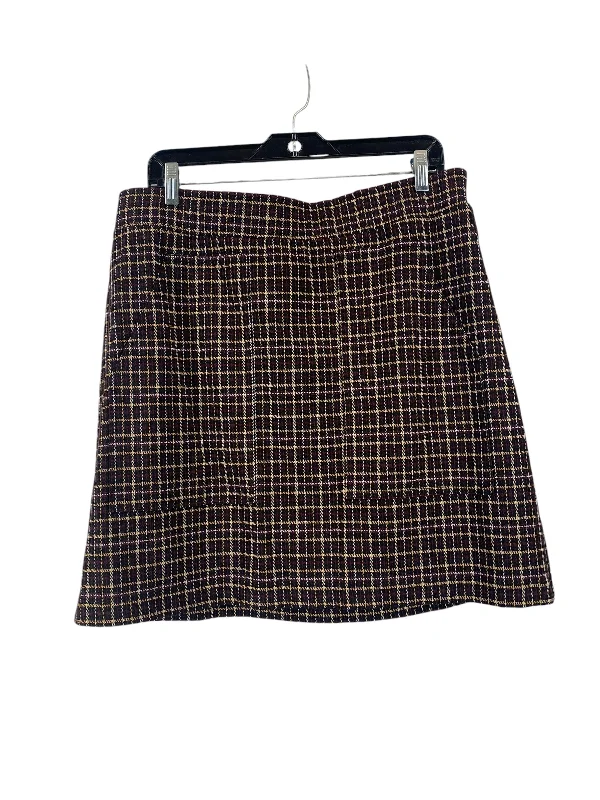 Skirt Mini & Short By Loft In Black & Brown, Size: L Raw Hem Mini Skirt