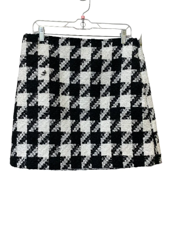 Skirt Mini & Short By Loft In Black & White, Size: 12p Button-front Mini Skirt