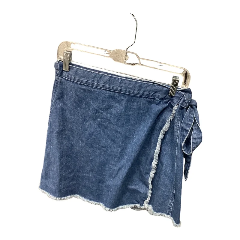 Skirt Mini & Short By Madewell In Blue Denim, Size: S Wrap Mini Skirt