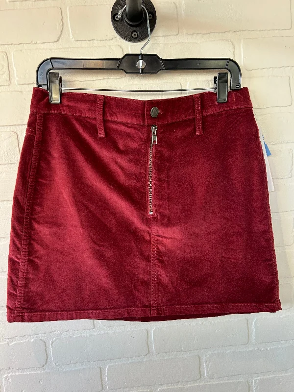 Skirt Mini & Short By Madewell In Red, Size: 6 Raw Hem Mini Skirt