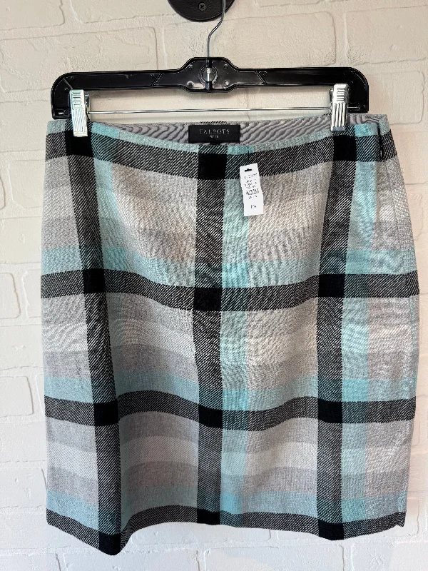 SKIRT MINI & SHORT TALBOTS in BLUE & GREY, Size: 10P Flirty Mini Skirt