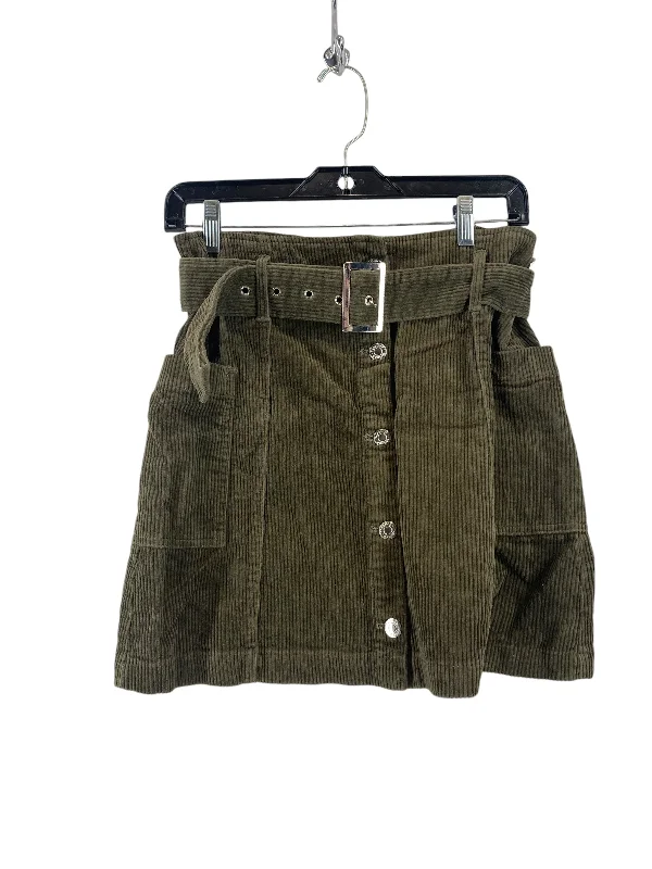 Skirt Mini & Short By Top Shop In Green, Size: 6 Button-down Mini Skirt