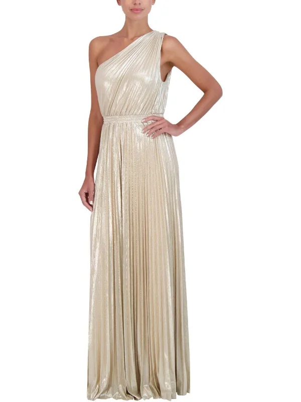 Womens Metallic Long Evening Dress Button-down Maxi Skirt