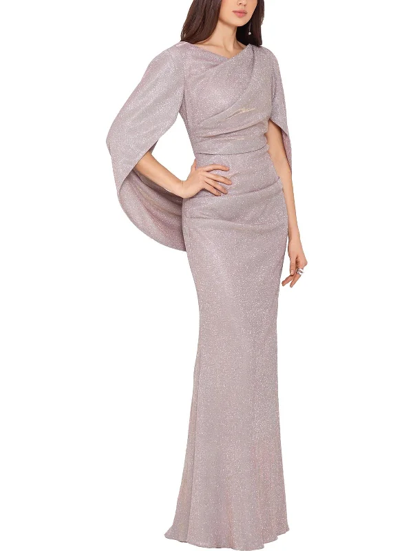 Womens Metallic Maxi Evening Dress Button-up Maxi Skirt