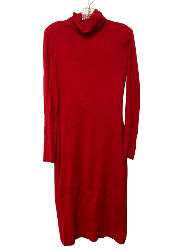 Dress Sweater By Alex Marie In Red, Size: S Simple Knit Sweater