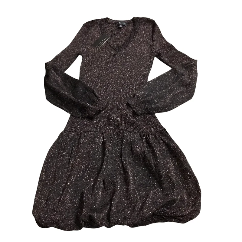 Dress Sweater By Current Air In Black & Gold, Size: M Chic Knit Dress