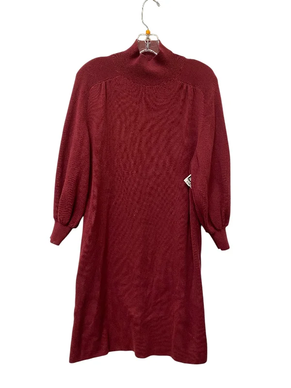 Dress Sweater By Maeve In Maroon, Size: S Warm Wool Sweater