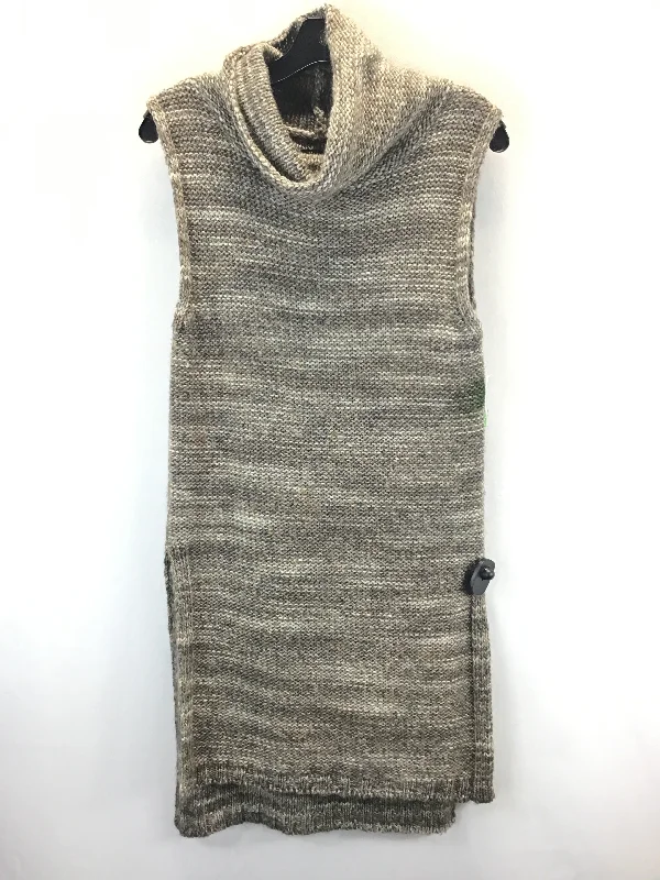 Dress Sweater By Massimo Dutti In Grey & Tan, Size: S Casual Winter Sweater