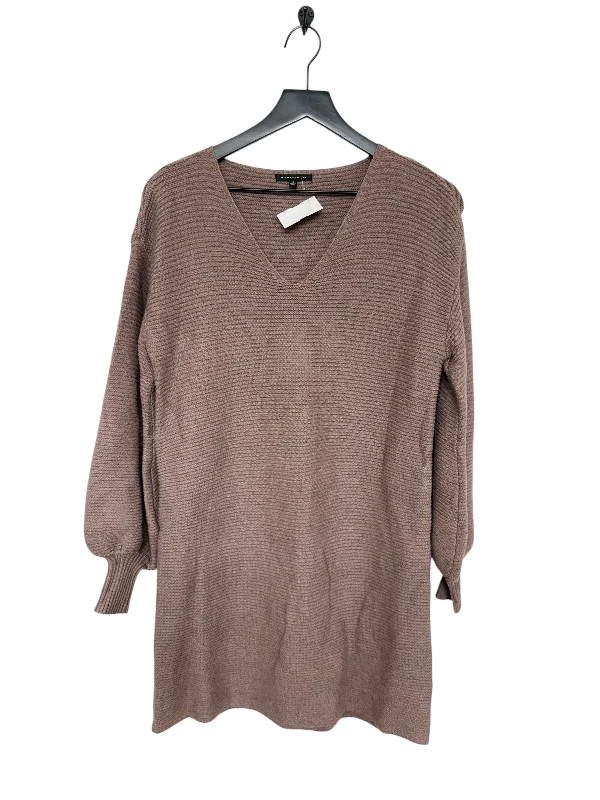 Dress Sweater By Staccato In Brown, Size: S Comfy Knit Dress