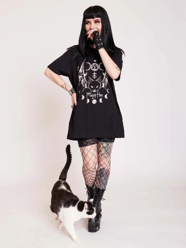 Bat Cat T-shirt Formal Shirt Dress