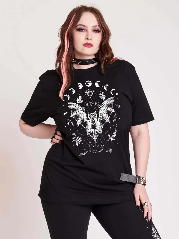 Bat Moon Phase T-shirt Loose Shirt Dress