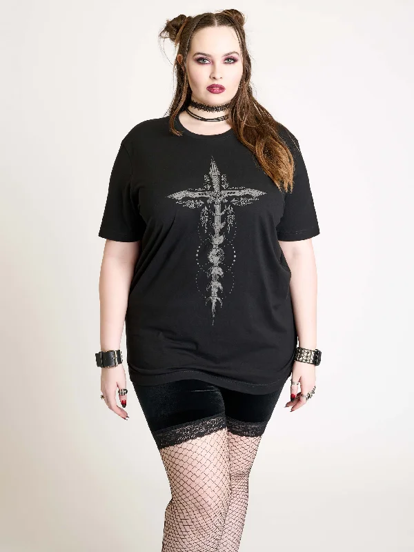 Crucifix T-shirt Feminine Shirt Dress