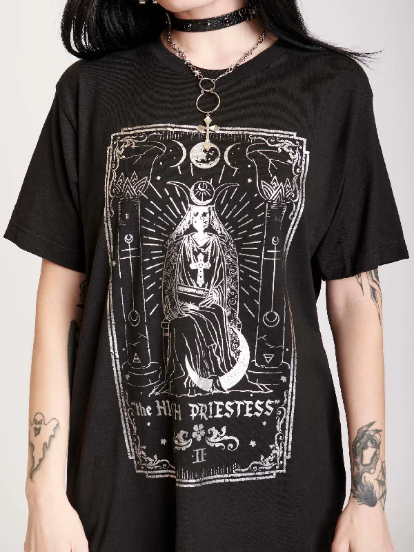 High Priestess Tarot T-shirt Modern Button Shirt