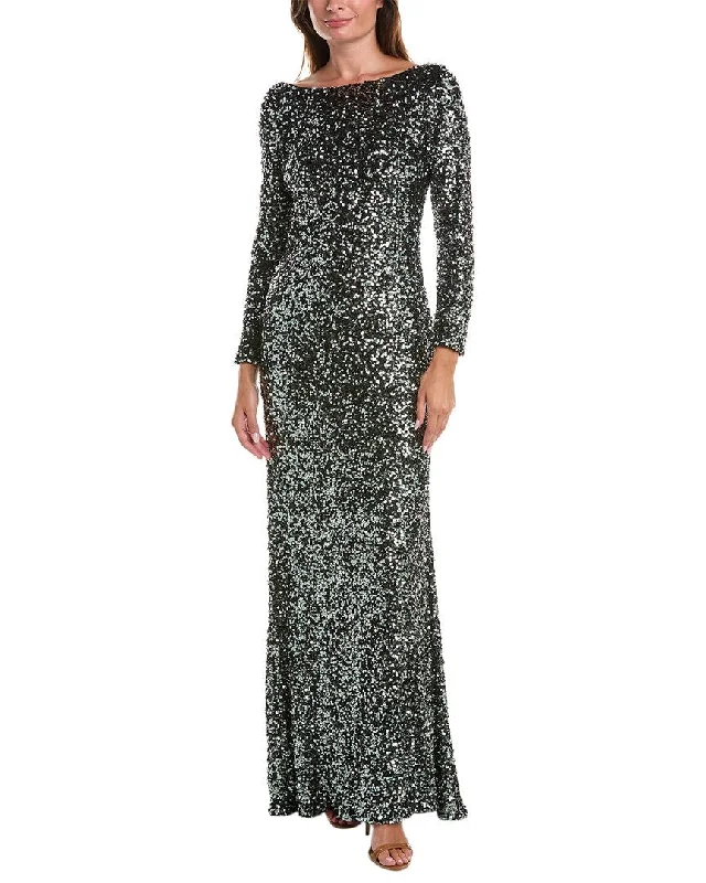 Rene Ruiz Sequined Gown Off-shoulder Sequin