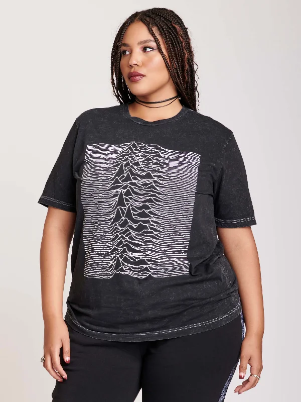 Mineral Wash Unknown Pleasures T-shirt Ruffled Shirt Dress